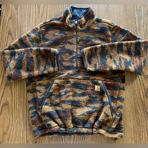 Carhartt Zip Up Fleece in Brown and Navy